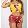 Baby Doll do Mickey - blusa amarela e short vermelho com estampa temática